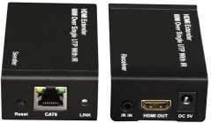 Kit TX-RX Extender HDMI, 60MT UTP, 1080p@60Hz, POE