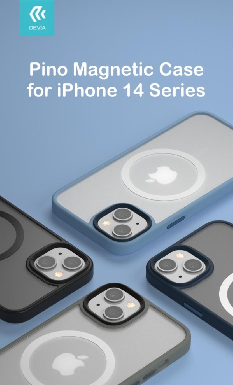 Cover Magnetica Pino con Apple Magsafe per iPhone 14 Grey Cover Magnetica Pino con Apple Magsafe per iPhone 14 Grey