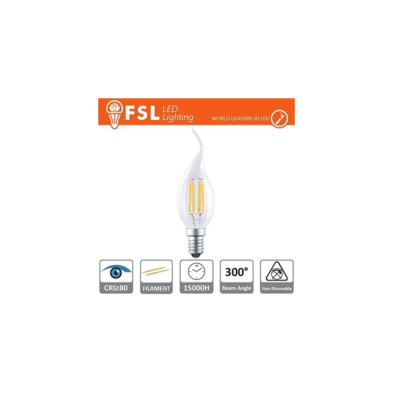 Lampada Filamento Colpo di Vento - 4W 2700K E14 400LM Lampada Filamento Colpo di Vento - 4W 2700K E14 400LM