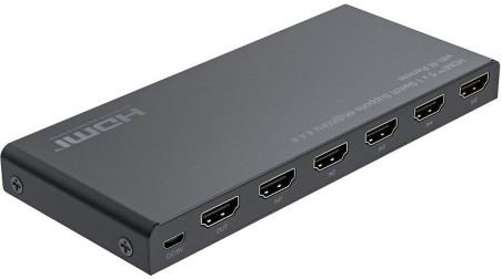 Switch 5x1 HDMI 2.0 18G 4k@60hz HDR, con telecomando IR