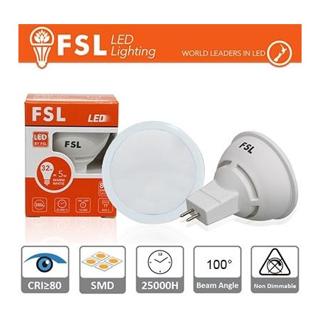 MR16 Lampadina LED - 6W 3000K 500LM 100Âº CRI80 DC 12V