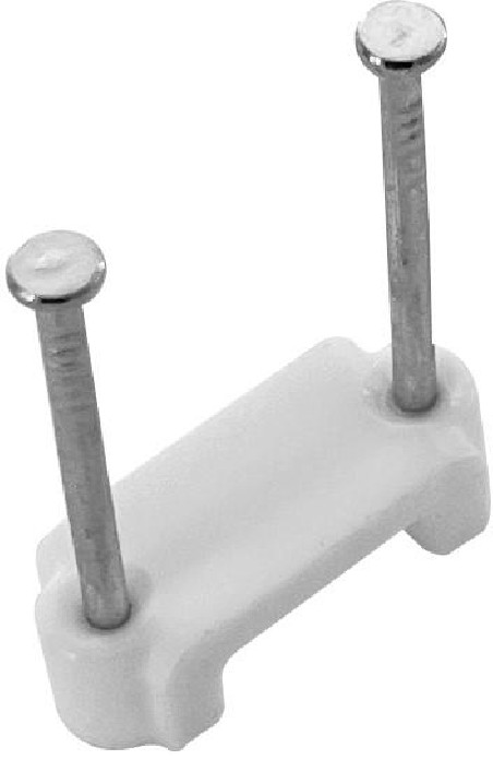 Clip fermacavo piatta con doppio chiodino 19mm 100pz