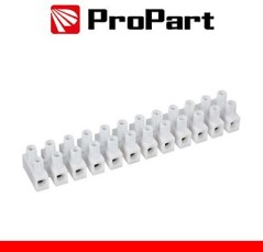 Morsettiera bianc 12poli 10A-10mm2 forma a U 380V stecca10pz