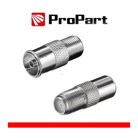 Adattatore antenna TV 75 Î© Presa F - Presa TV 9.5mm metallic