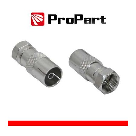 Adattatore antenna TV 75 Î© Spina F - Presa TV 9.5mm metallic