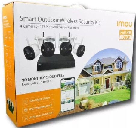 Imou KITÂ Videoregistratore di rete a 4 CH NVR 1080p Wireless+Â 4Telecamere+HD 1TB