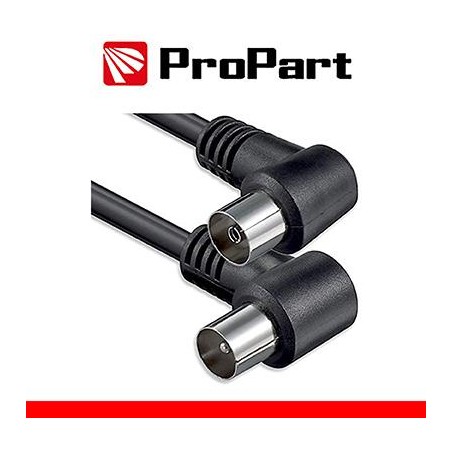 Cavo antenna TV IEC 2.5M SP-PR 90Â° NERO