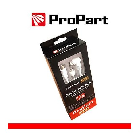 Cavo antenna TV IEC 90db 1.5M SP-PR90Â° bia+adattat BLISTER