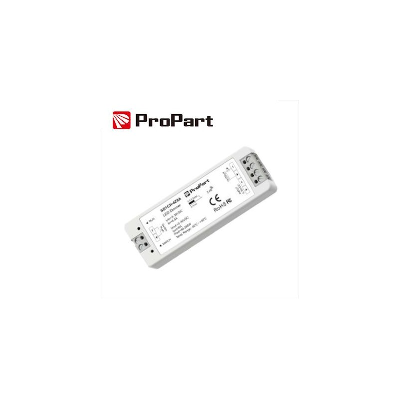 Ricevitore DIM RF LED 1 Canale - 8A, 5-36VDC, con Pulsante, RF2.4G Ricevitore DIM RF LED 1 Canale - 8A, 5-36VDC, con Pulsante, RF2.4G
