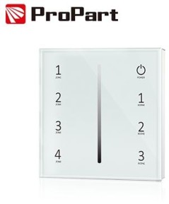 Telecomando da Parete RF 1 Canale - 4 Zone, Bianco, a Batteria