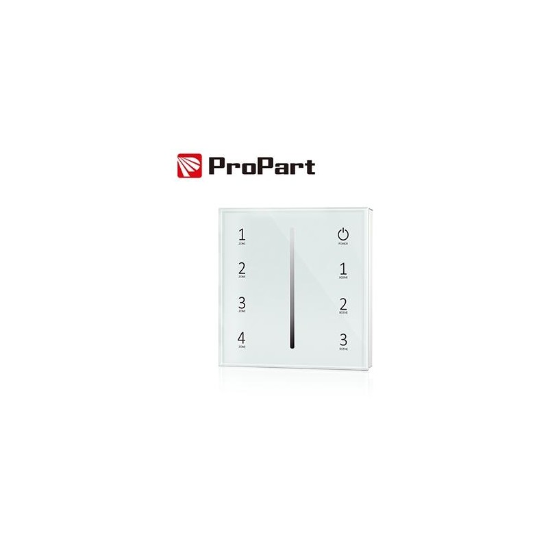 Telecomando da Parete RF 1 Canale - 4 Zone, Bianco, a Batteria Telecomando da Parete RF 1 Canale - 4 Zone, Bianco, a Batteria