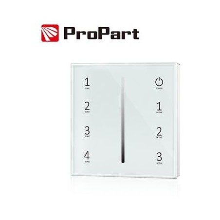 Telecomando da Parete RF 1 Canale - 4 Zone, Bianco, a Batteria