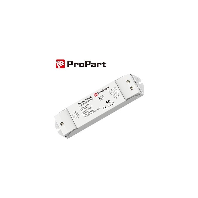 Amplificatore LED 1 Canale - 15A, 12–24V DC Amplificatore LED 1 Canale - 15A, 12–24V DC