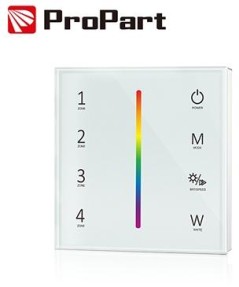 Telecomando da parete RGB/RGBW bianco 4 zone RF2.4G