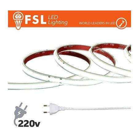 Striscia LED COB 20metri - IP65 6500K 220V 15W/m 1350lm/m+KIT tappo, colla, clip